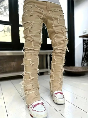 Y2k Hip-Hop Style Fringed Jeans