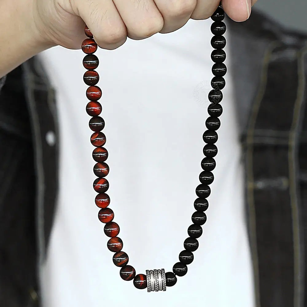 Natural Tiger Eyes Stone Bead Necklace