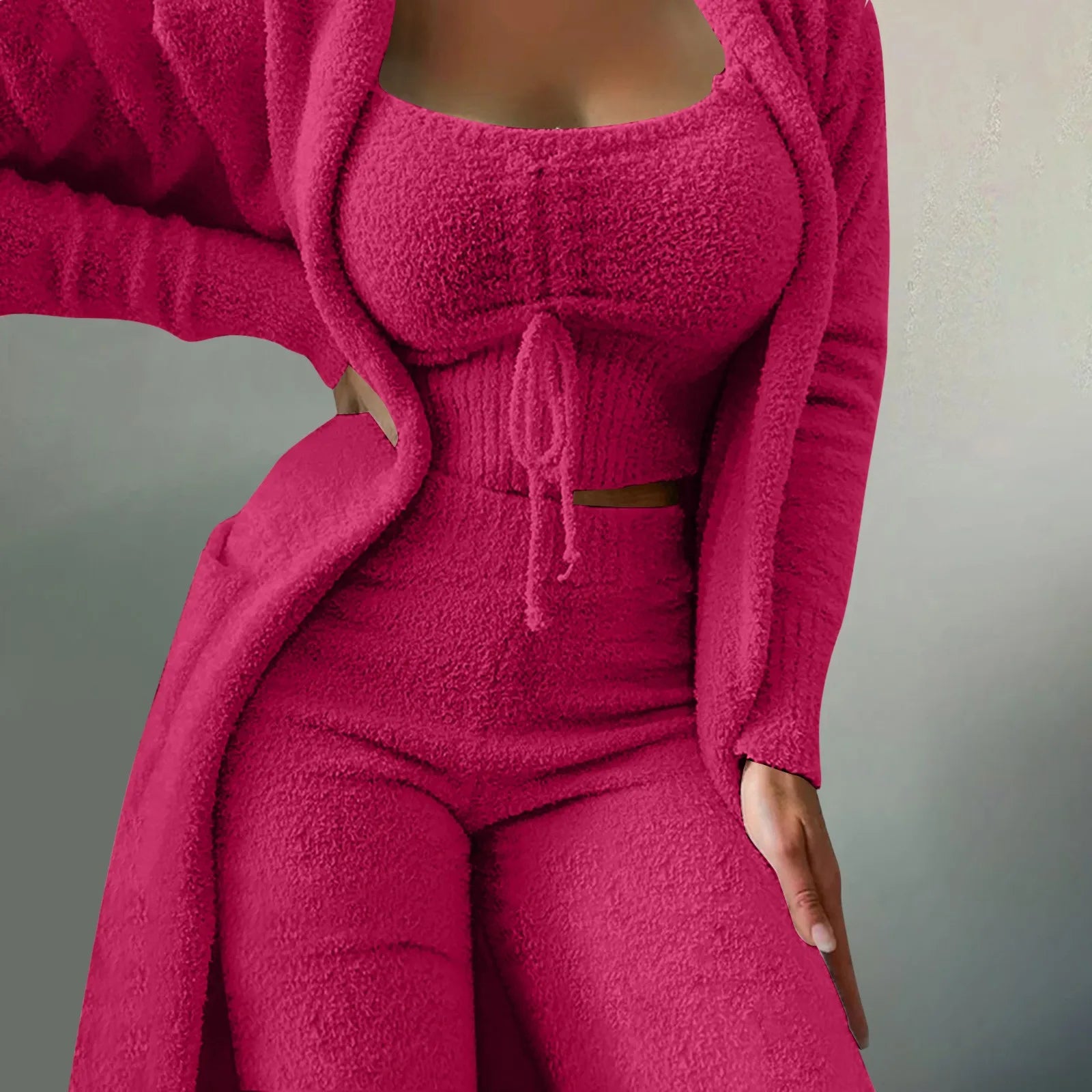 Women Fleece 3 Pc Teddy Loungewear
