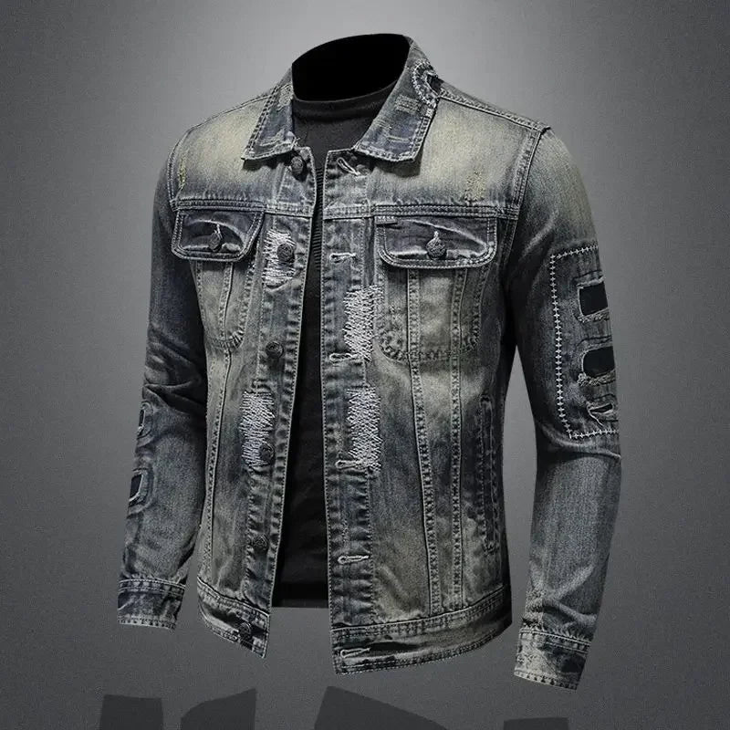 Korean Popular Clothes Men Jean Coats