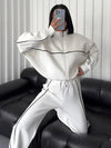 Women Long Sleeve Sweatshirt Elastic Waist Pants 2 Piece Set
