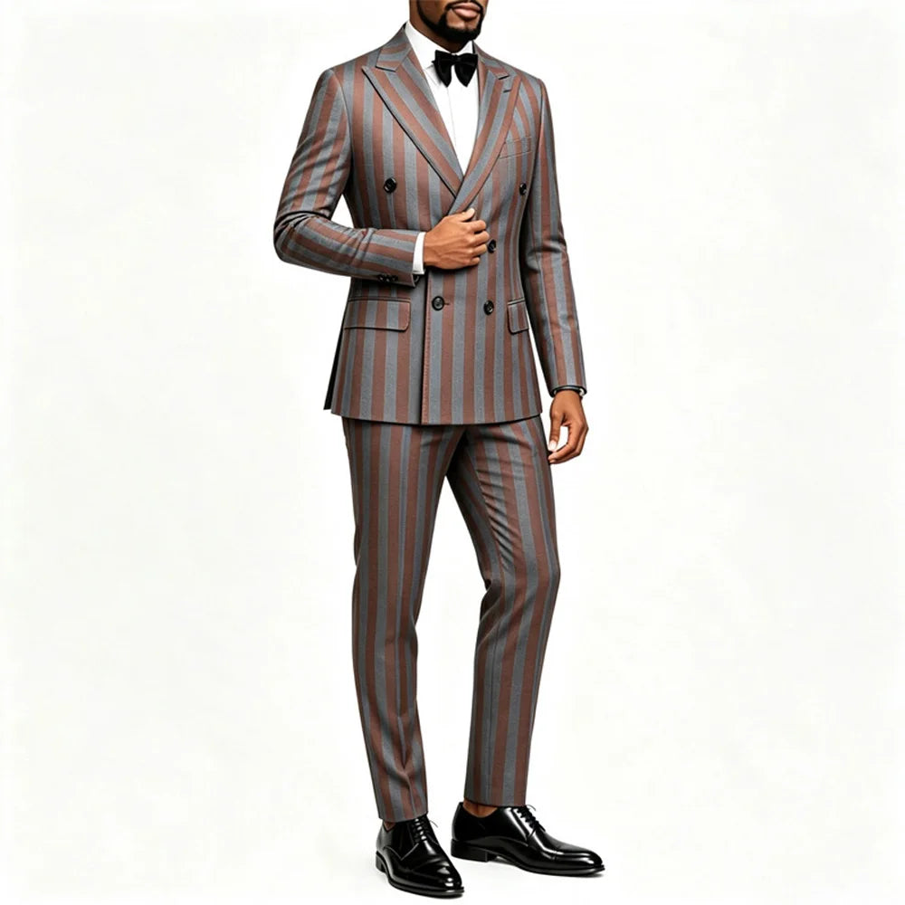Men's Jacquard 2 Piece Suits Slim Wedding Casual Business