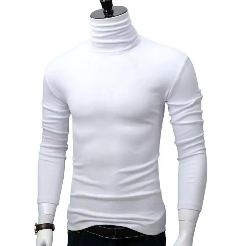 Men Turtleneck Top Long Sleeve Base Shirt