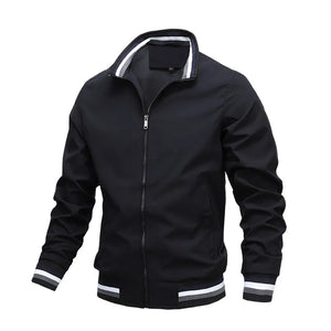 Men's Stand Collar Casual Zipper Jacket Outdoor Sports