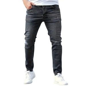 Men's Stretch Slim Fit Jeans Zipper Casual Streetwear
