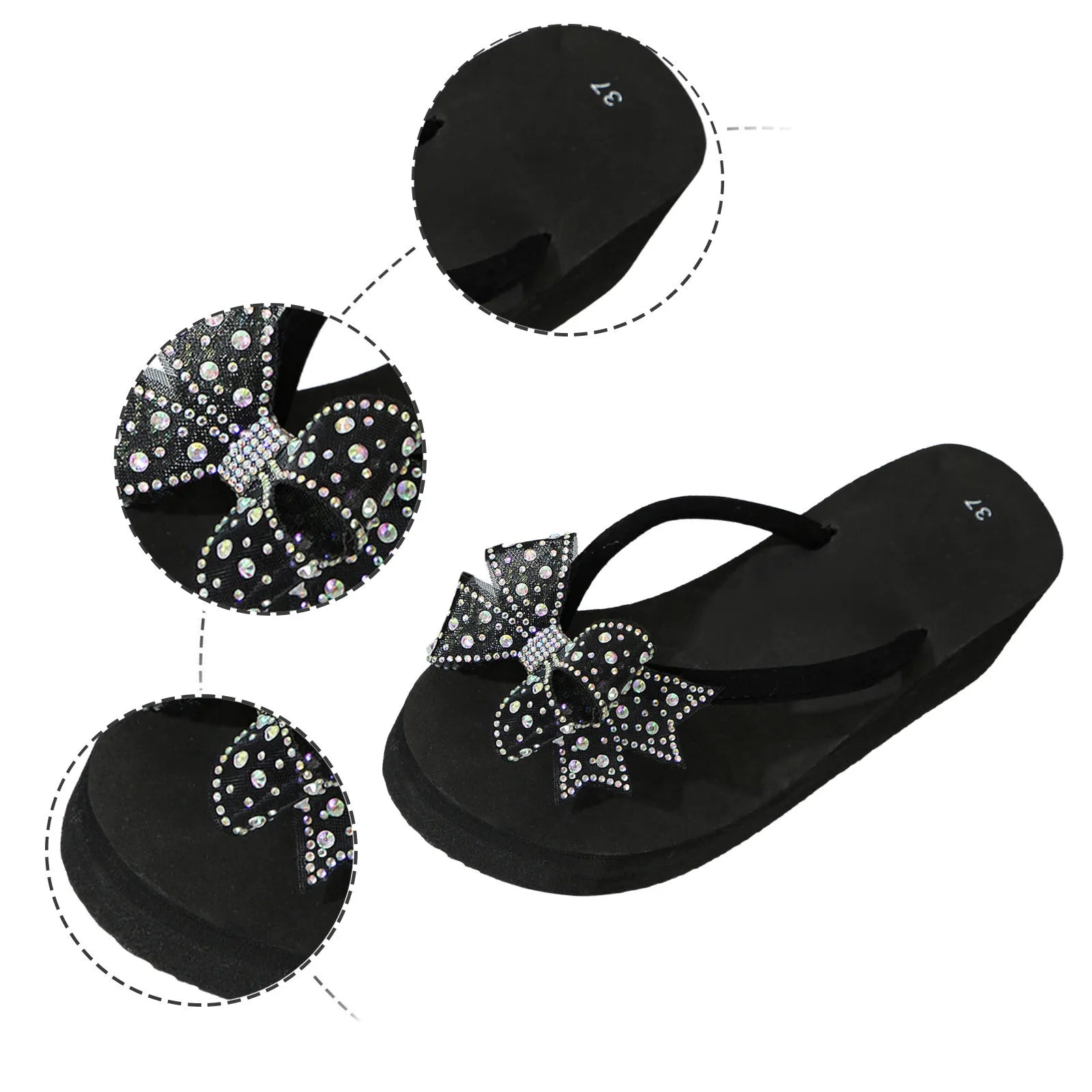 Women Sandals Fashionable Bow Decoration Cute