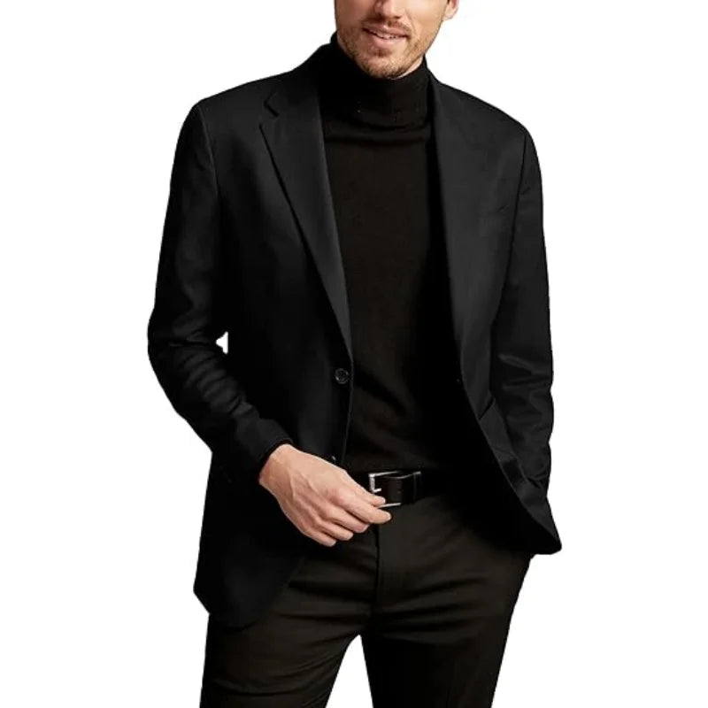 Men's Jacket with Lining Single Breasted Coat