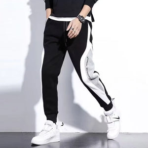 Men Black Pants Hip Hop Drawstring Jogger Fashion Comfortable