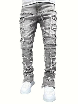 Y2k Hip-Hop Style Fringed Jeans