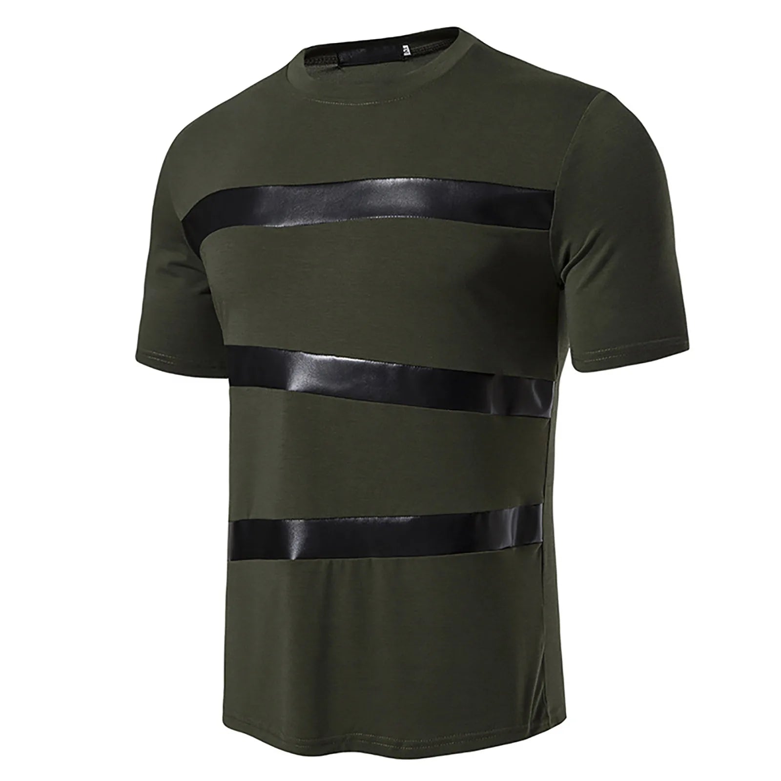 Men 'S Leather Three Piece T Shirt Crew Neck Short Sleeved T Shirt High Qualtity Oversized Heavy T-Shirt Man Clothes Classic