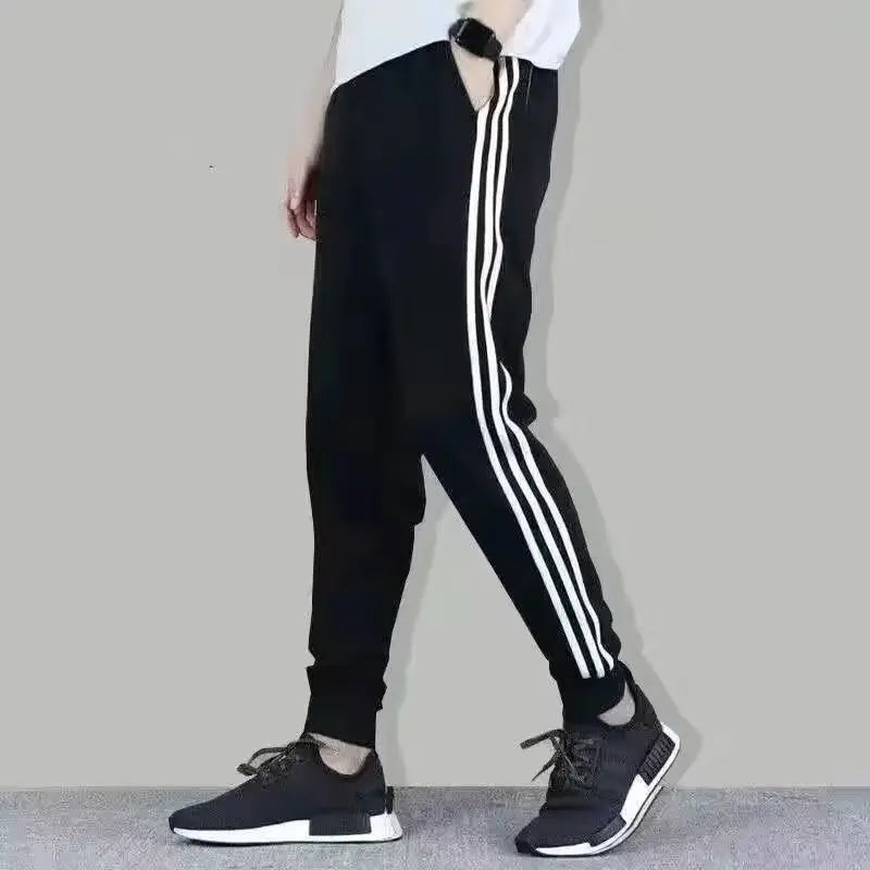 Leisure Sports Suit Spring And Autumn Striped Hoodie (2-Piece Set)