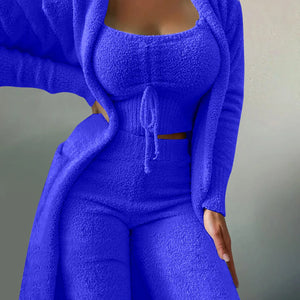 Women Fleece 3 Pc Teddy Loungewear