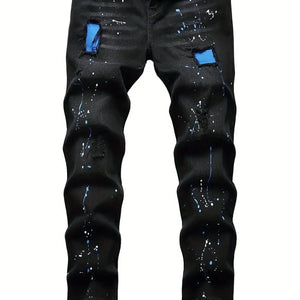 Men Jeans Elastic Jeans Pants