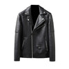 Modern Men's Winter Leather Jacket with Zip Pockets